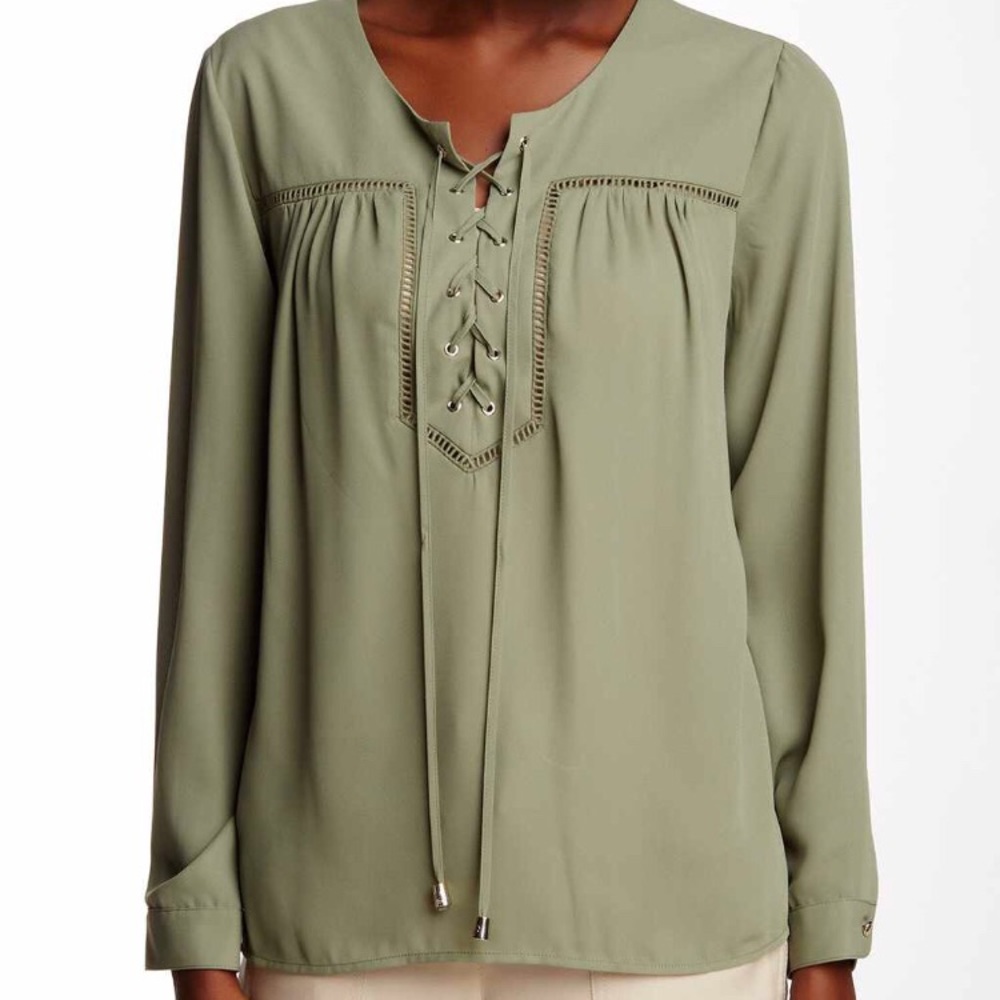 Vince Camuto lace up blouse